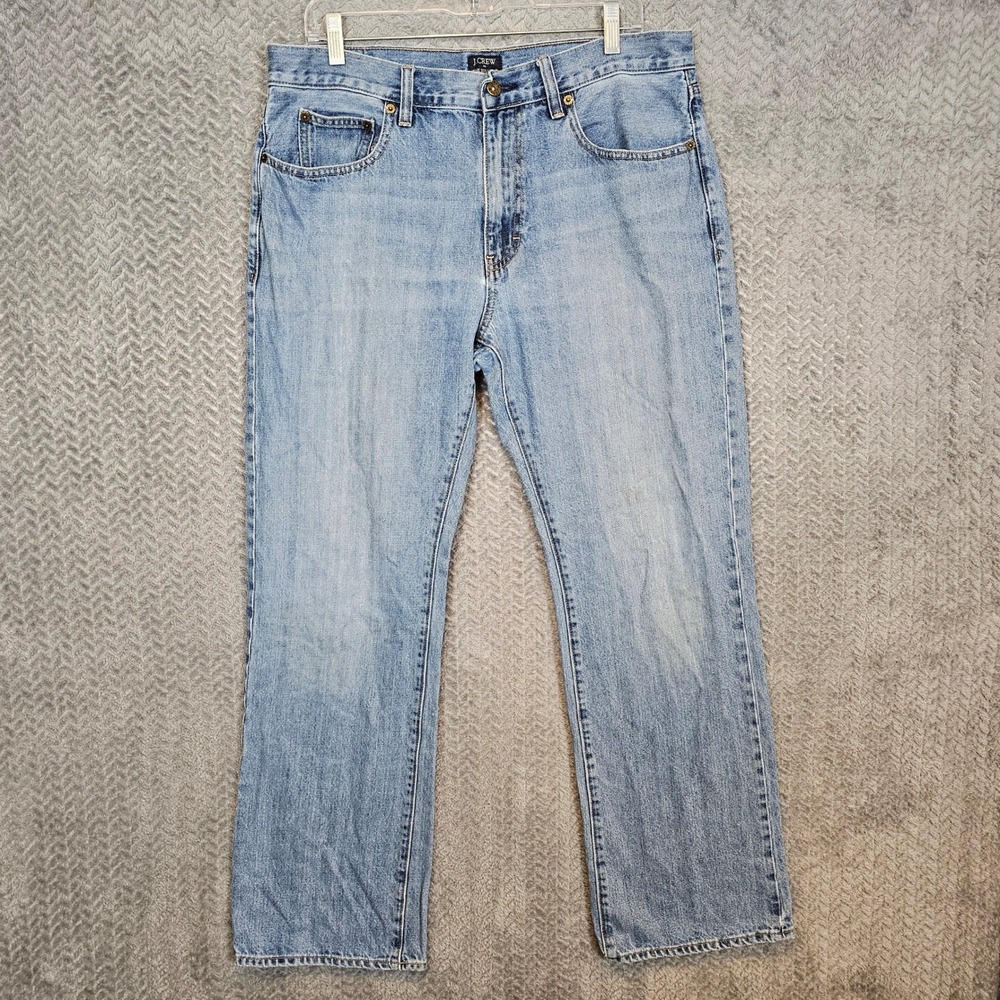 J.Crew The Sullivan Slim Jeans Mens 35x32 Light Wash Blue Cotton Denim E7963